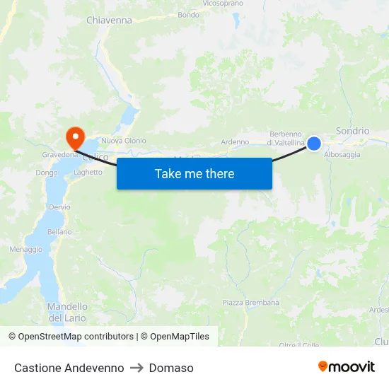 Castione Andevenno to Domaso map