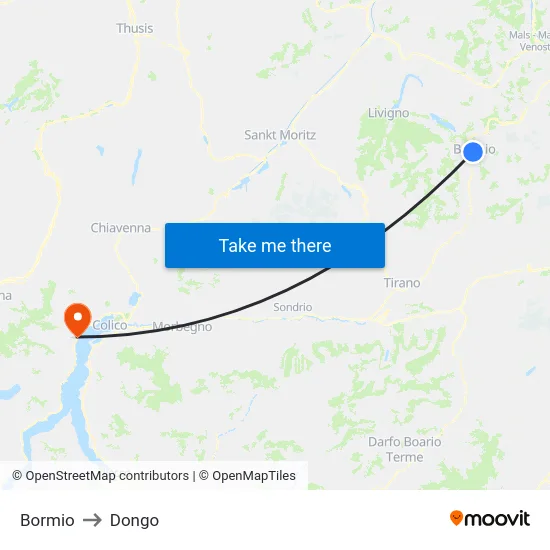 Bormio to Dongo map