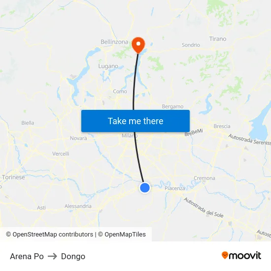 Arena Po to Dongo map