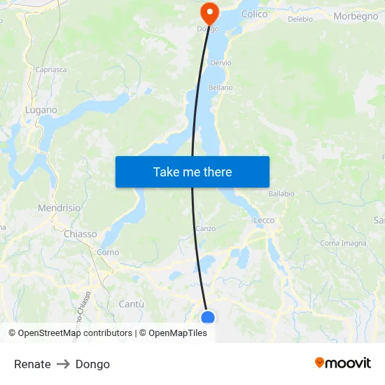 Renate to Dongo map