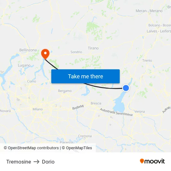 Tremosine to Dorio map