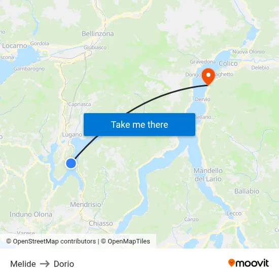 Melide to Dorio map