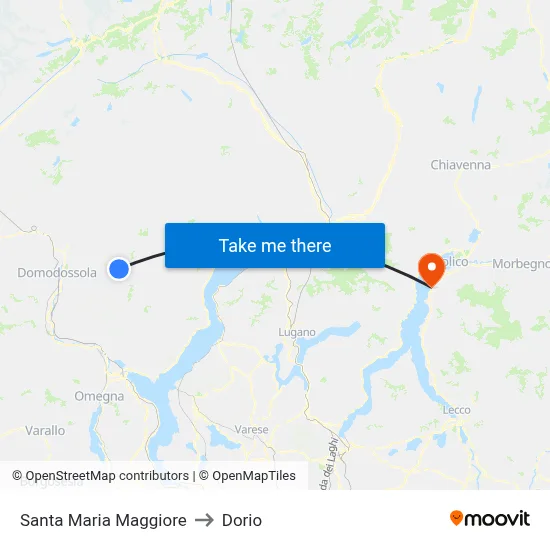 Santa Maria Maggiore to Dorio map