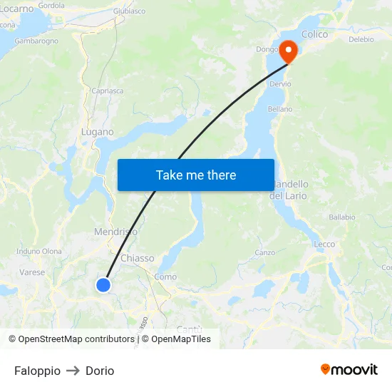 Faloppio to Dorio map