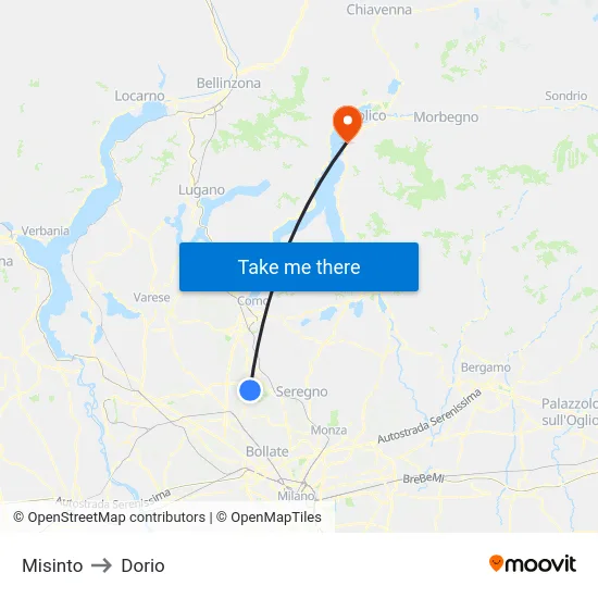 Misinto to Dorio map