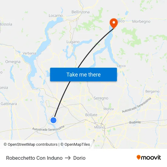 Robecchetto Con Induno to Dorio map