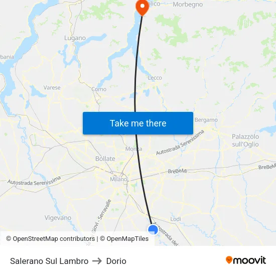 Salerano Sul Lambro to Dorio map
