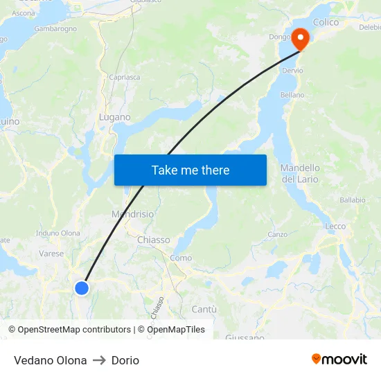 Vedano Olona to Dorio map
