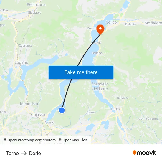 Torno to Dorio map