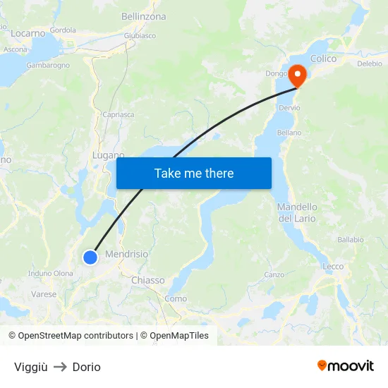 Viggiù to Dorio map