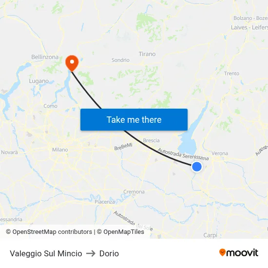 Valeggio Sul Mincio to Dorio map
