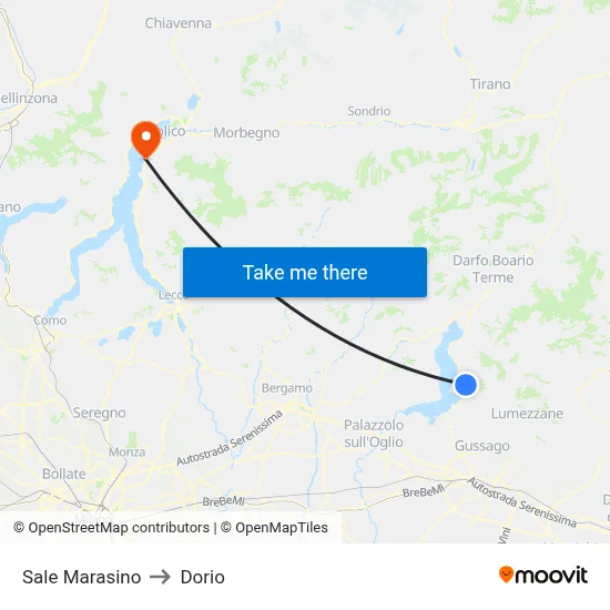 Sale Marasino to Dorio map