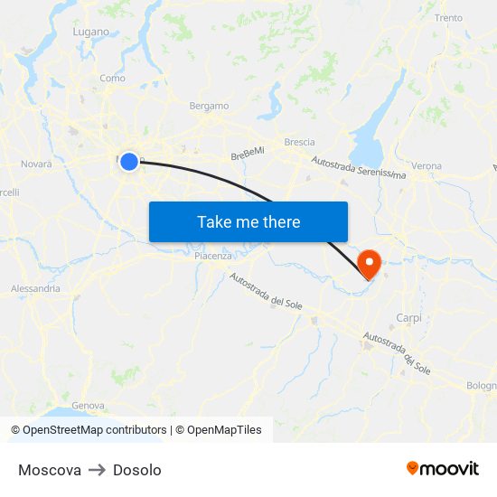 Moscova to Dosolo map