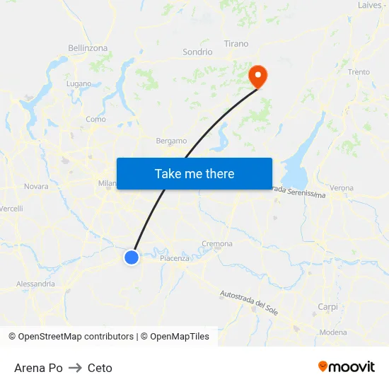 Arena Po to Ceto map