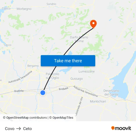 Covo to Ceto map