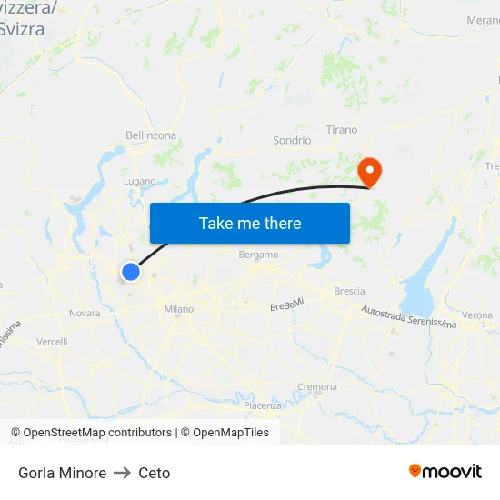 Gorla Minore to Ceto map