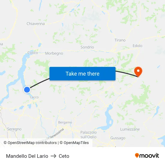 Mandello Del Lario to Ceto map