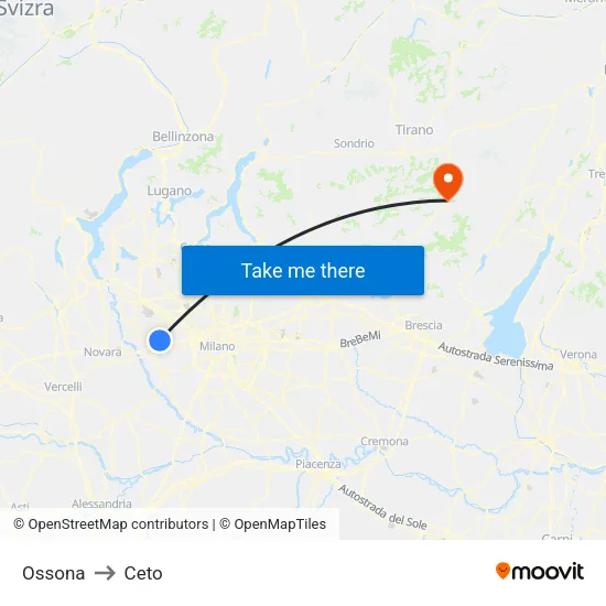 Ossona to Ceto map