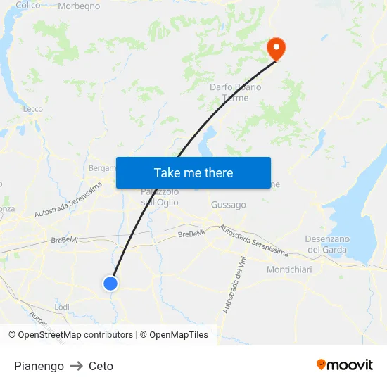 Pianengo to Ceto map