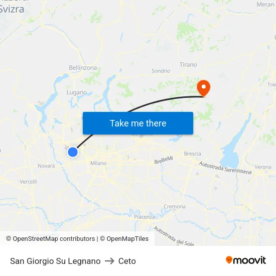 San Giorgio Su Legnano to Ceto map
