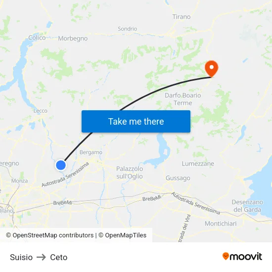 Suisio to Ceto map