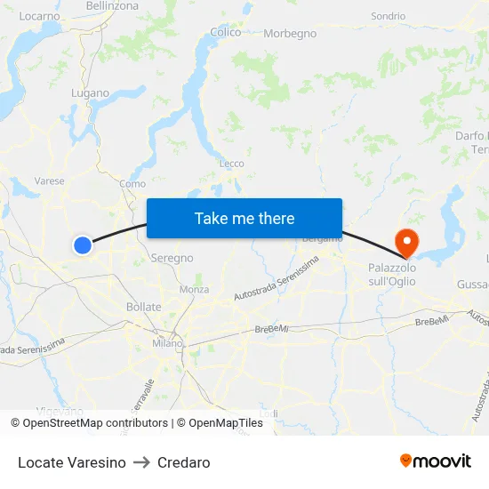 Locate Varesino to Credaro map
