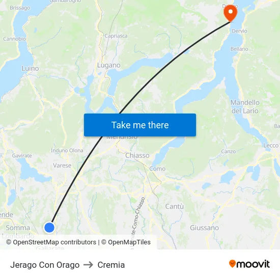Jerago con Orago to Cremia map