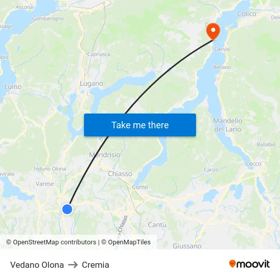 Vedano Olona to Cremia map