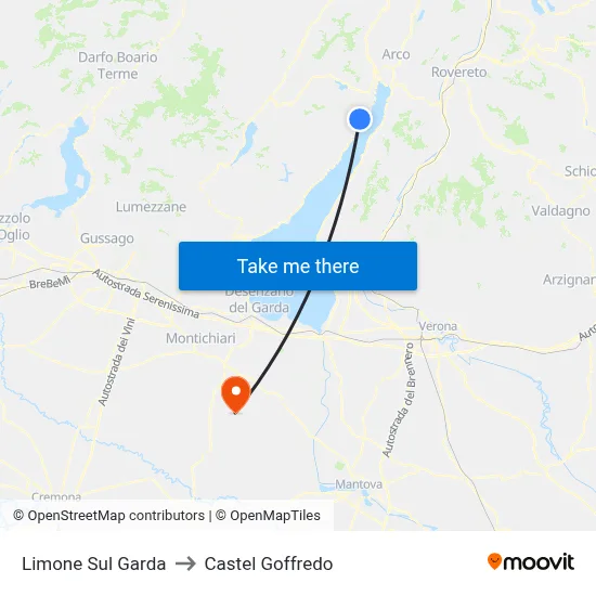 Limone Sul Garda to Castel Goffredo map