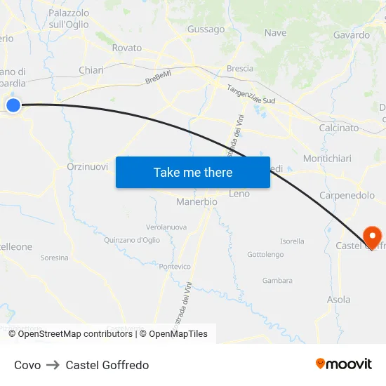 Covo to Castel Goffredo map