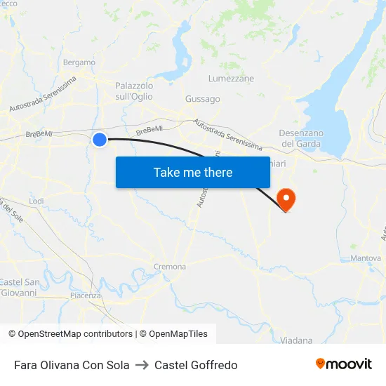 Fara Olivana Con Sola to Castel Goffredo map