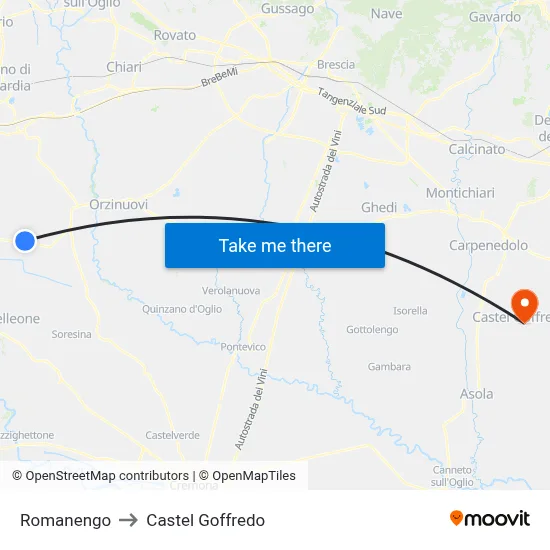 Romanengo to Castel Goffredo map