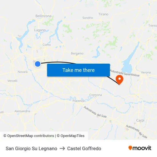 San Giorgio Su Legnano to Castel Goffredo map