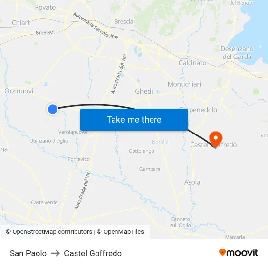 San Paolo to Castel Goffredo map