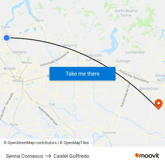 Senna Comasco to Castel Goffredo map