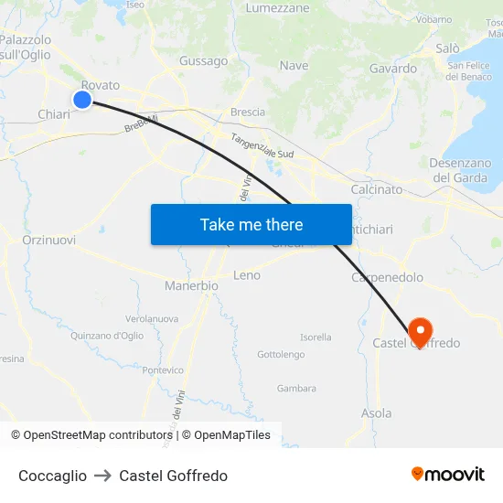 Coccaglio to Castel Goffredo map