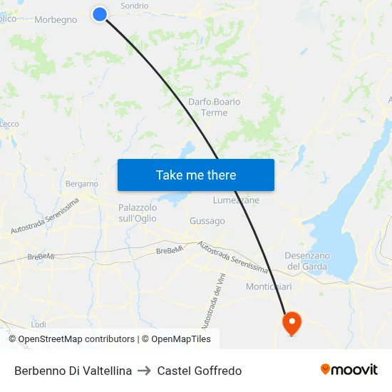 Berbenno Di Valtellina to Castel Goffredo map
