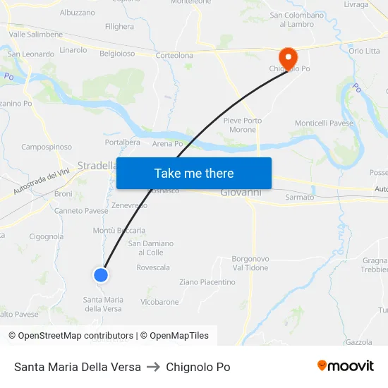 Santa Maria Della Versa to Chignolo Po map