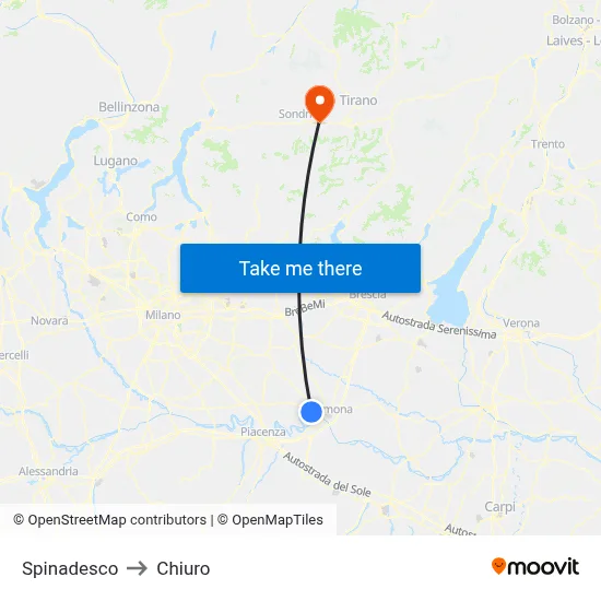 Spinadesco to Chiuro map