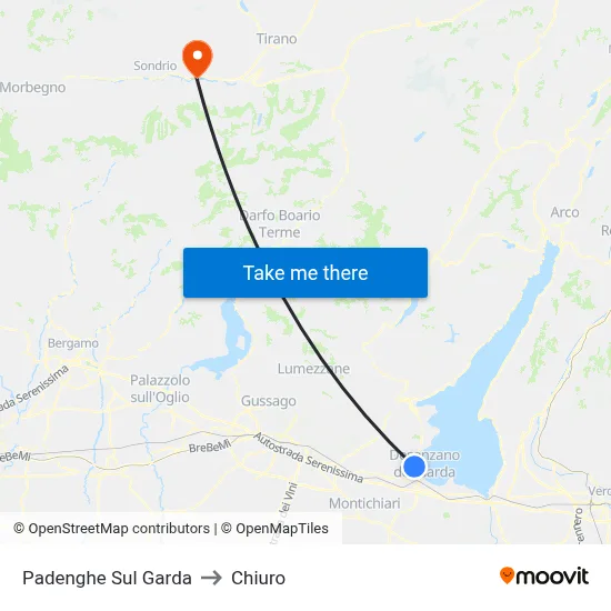 Padenghe Sul Garda to Chiuro map