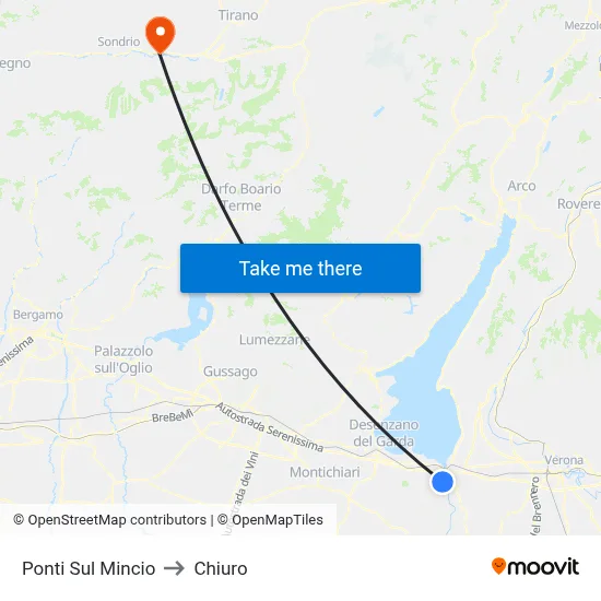 Ponti Sul Mincio to Chiuro map
