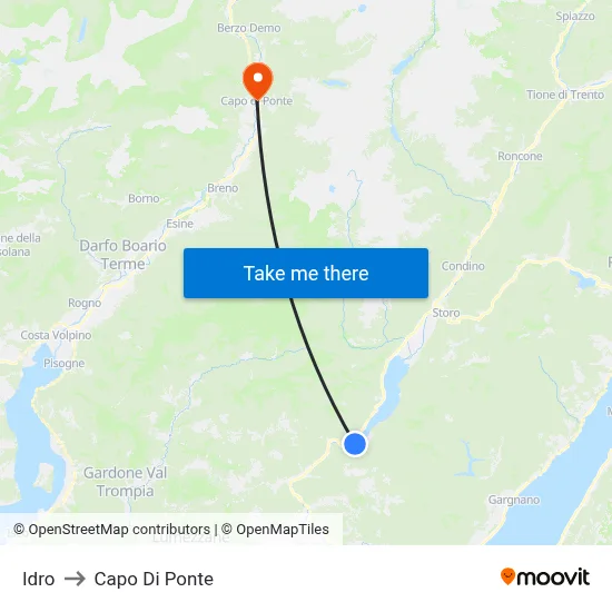 Hydro to Capo Di Ponte map