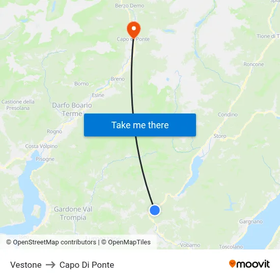 Vestone to Capo Di Ponte map