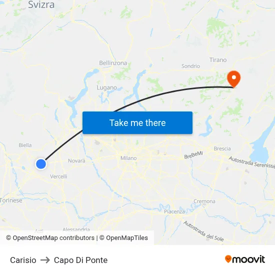 Carisio to Capo Di Ponte map