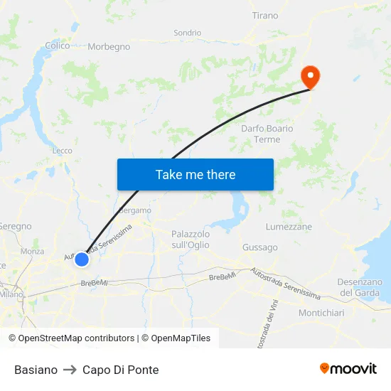 Basiano to Capo Di Ponte map