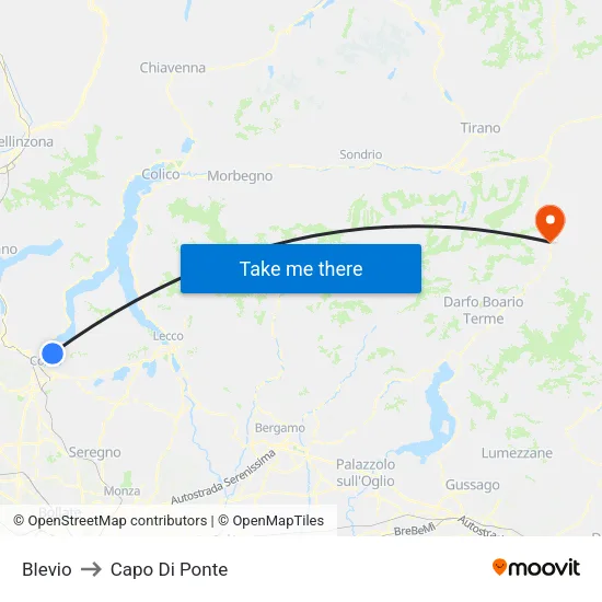 Blevio to Capo Di Ponte map