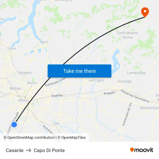 Casarile to Capo Di Ponte map
