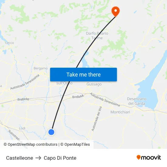 Castelleone to Capo Di Ponte map