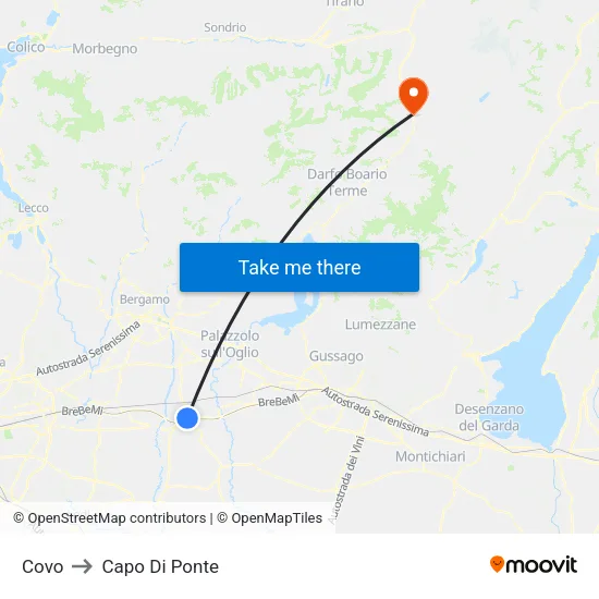 Covo to Capo Di Ponte map