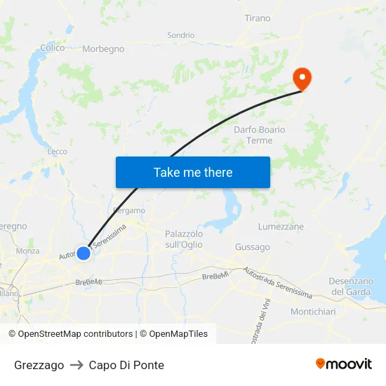Grezzago to Capo Di Ponte map